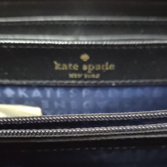 Kate Spade Mavis Street Blue Glitter Long Wallet with Blue Interior